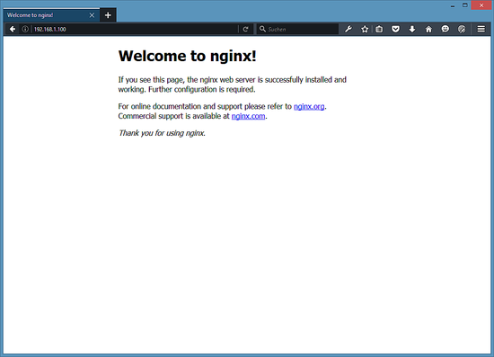 The Ubuntu Nginx default page.