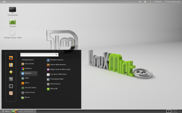 LinuxMint特有的菜单列表