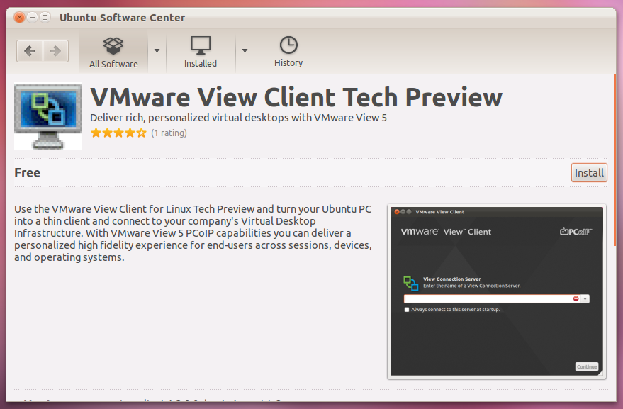 VMware View Client Tech Preview