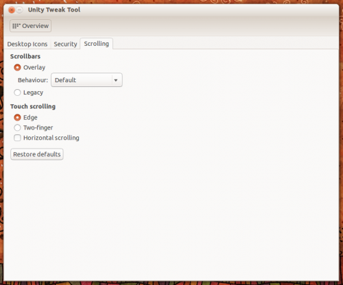 Unity Tweak Tool system
