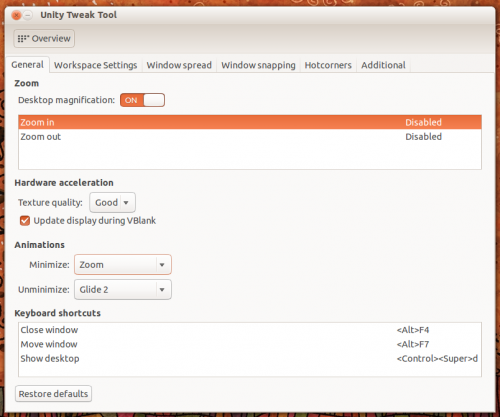 window manager Unity Tweak Tool