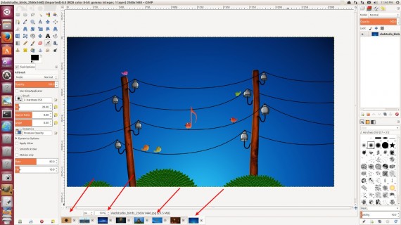 GIMP 2.2.9.1 BOTTOM AREA