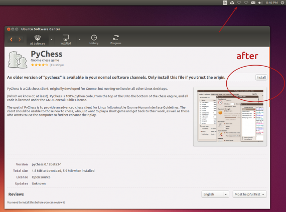 ubuntu software center after network disabled