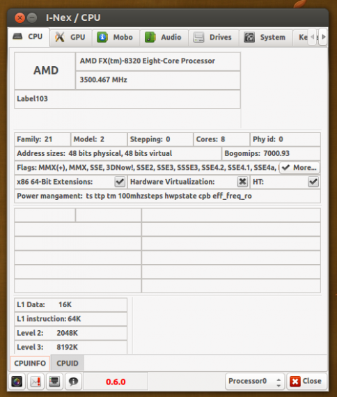 I-Nex 0.6 cpu