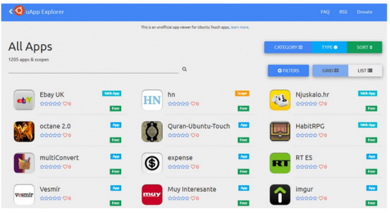 Ubuntu touch apps