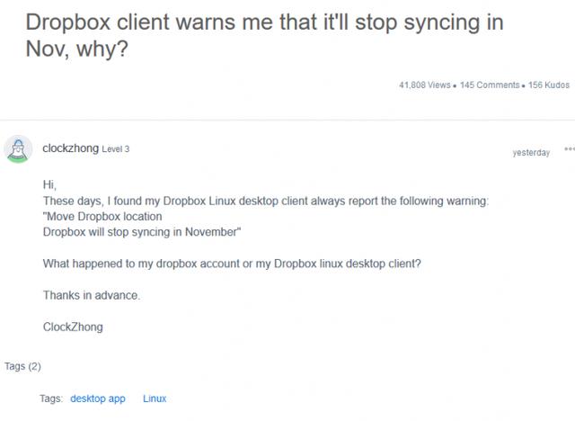 Dropbox 将不再支持未加密 Ext4 之外的所有 Linux 文件系统Dropbox 将不再支持未加密 Ext4 之外的所有 Linux 文件系统 Dropbox 将不再支持未加密 Ext4 之外的所有 Linux 文件系统Dropbox 将不再支持未加密 Ext4 之外的所有 Linux 文件系统