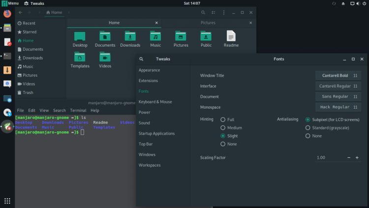 Manjaro GNOME Cantarell