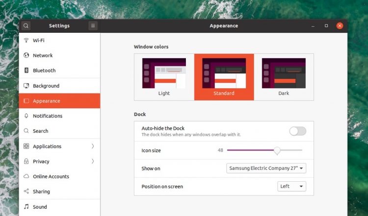 Ubuntu 20.04中的暗模式设置
