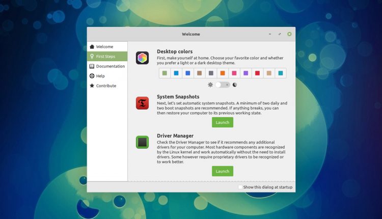 Linux Mint 20欢迎屏幕