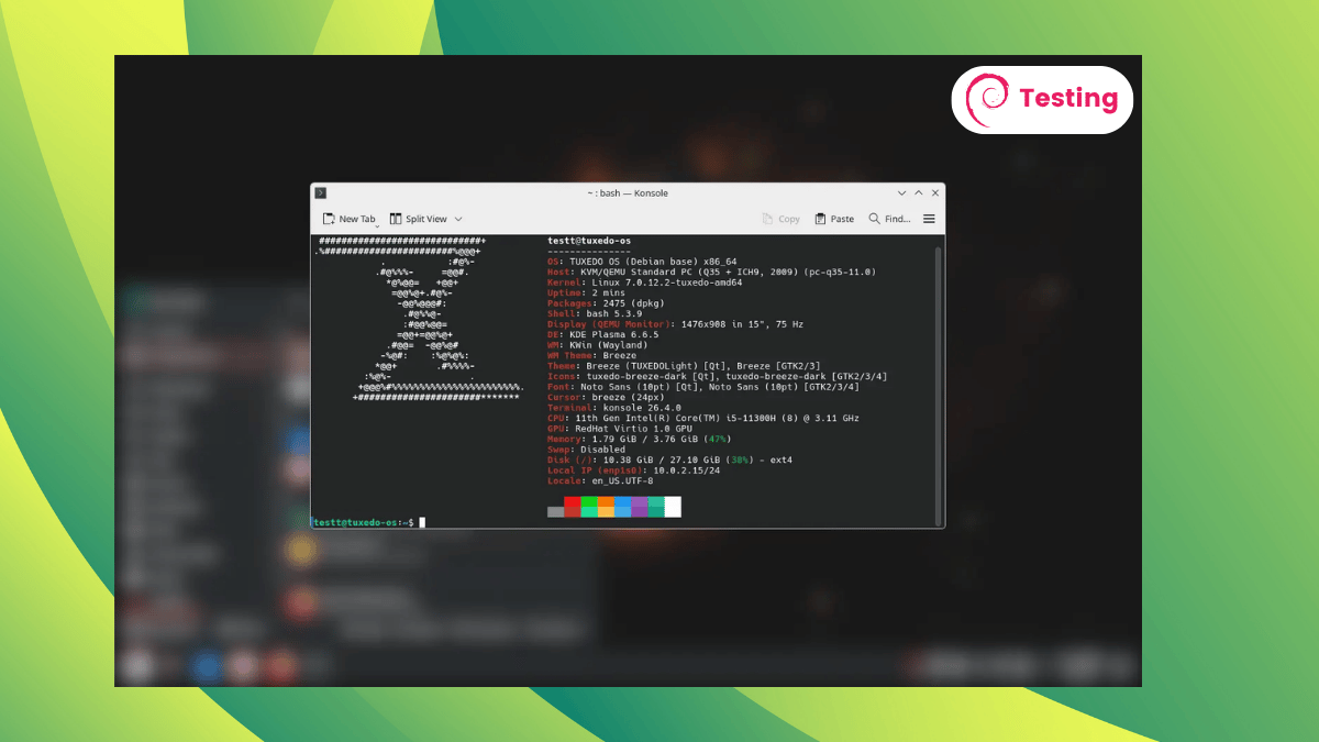 TUXEDO OS弃Ubuntu，Debian Testing永驻新基座