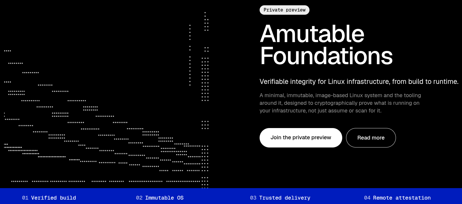 cropped webpage of amutable foundations