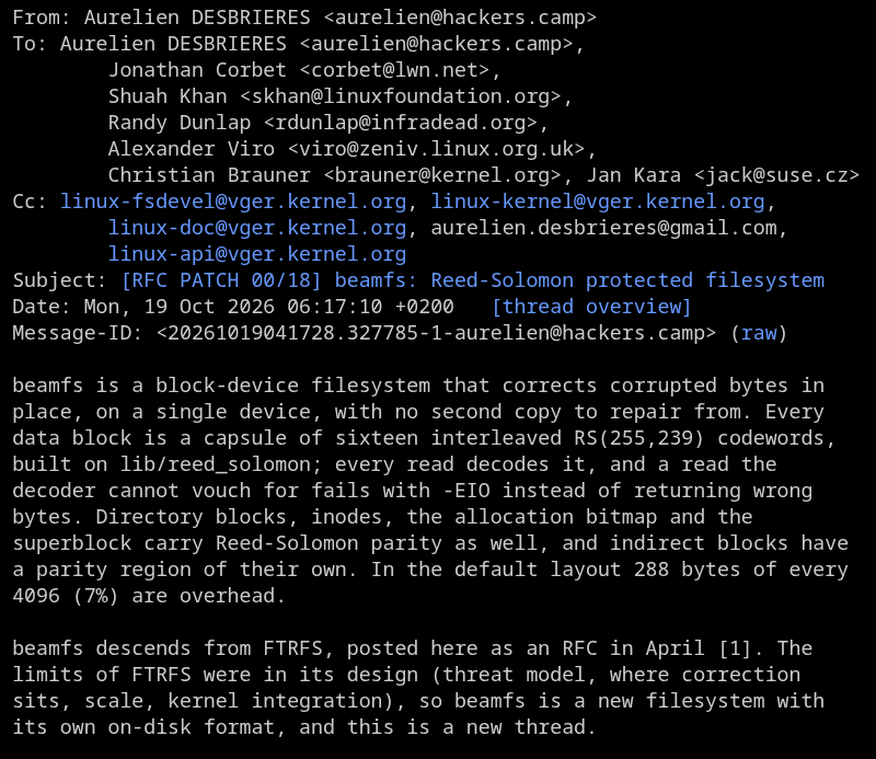 新型Linux文件系统可自动修复损坏数据,基于AI辅助开发