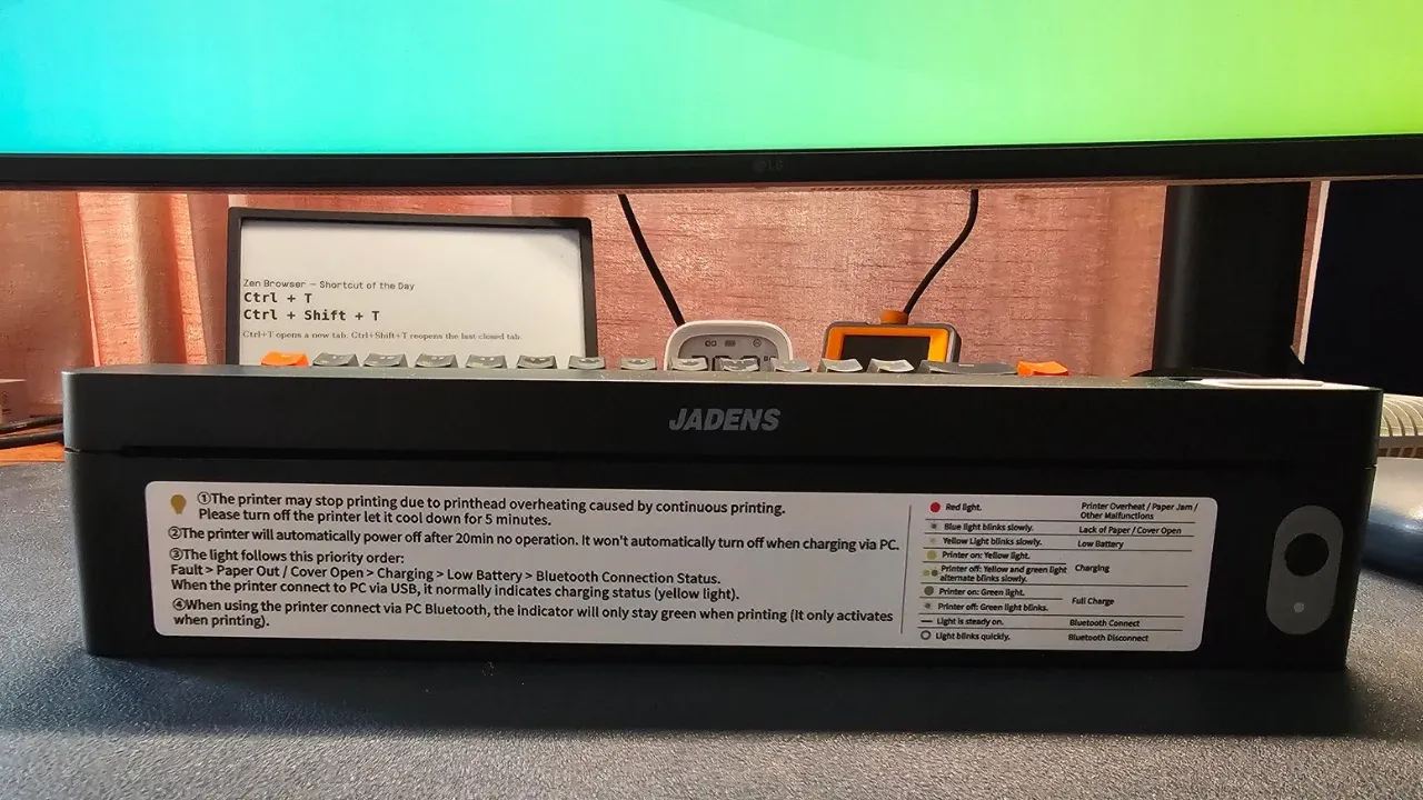 Jadens JD-166 Linux评测:便携无墨热敏打印机实测