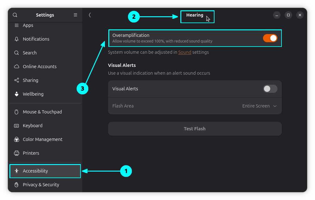 Settings to enable Overamplification