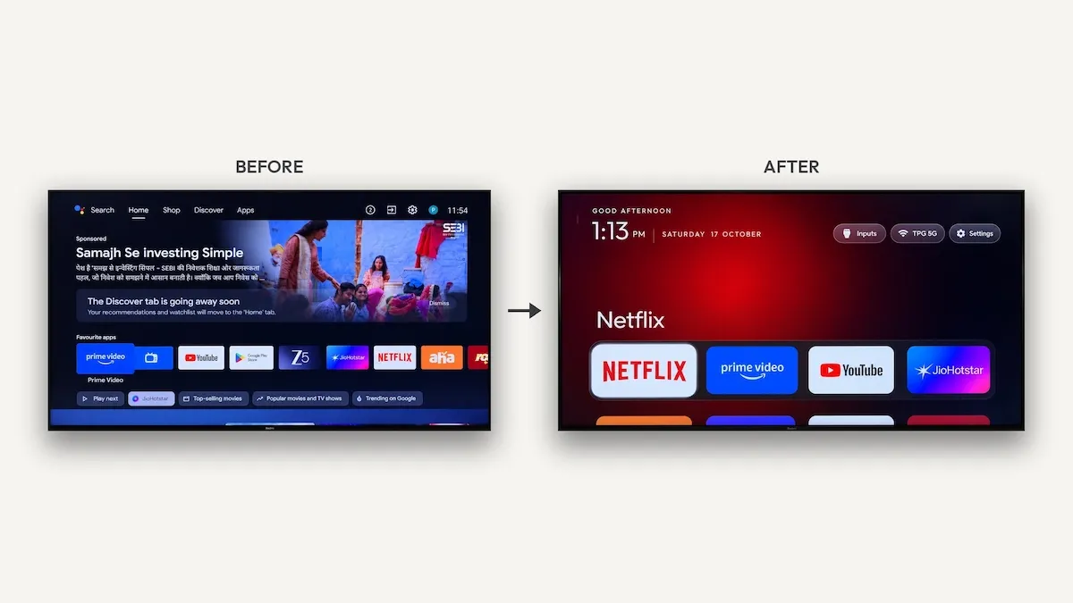 Stock TV vs debloated TV