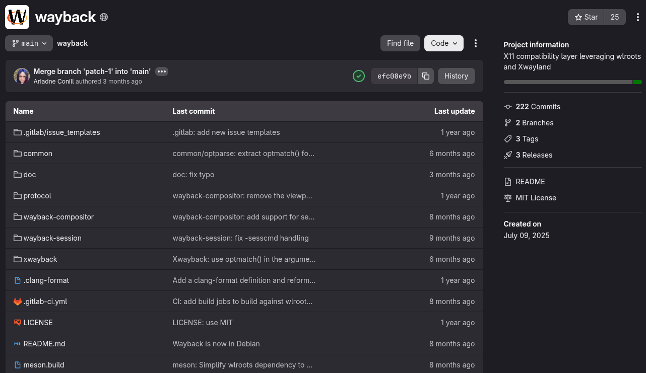 wayback gitlab repo