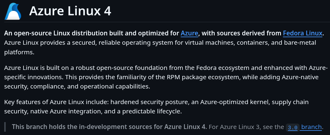 Azure Linux 4.0 README